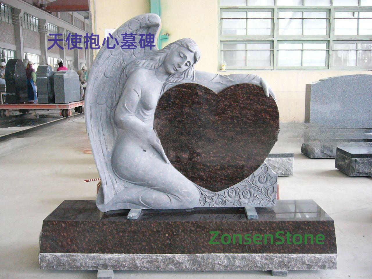 天使抱心墓碑